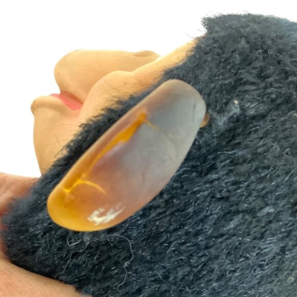 Vintage Rubber Face Monkey Plush Doll With Banana Red Top Sneakers 14 inch - Picture 6 of 8